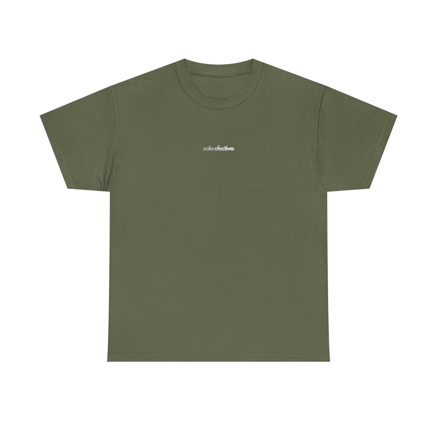 Solo Efectivo Graphic Tee — Minimal Front Logo, Large Back Print