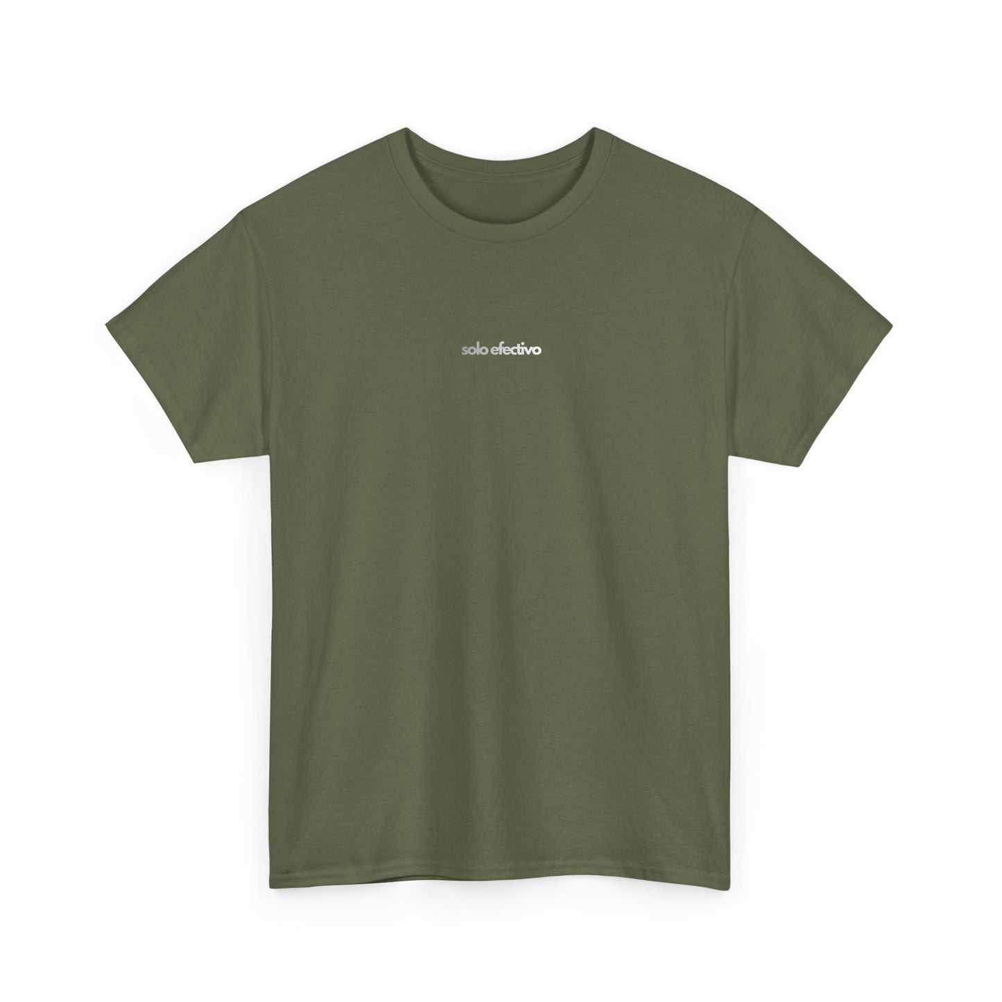 Solo Efectivo Graphic Tee — Minimal Front Logo, Large Back Print